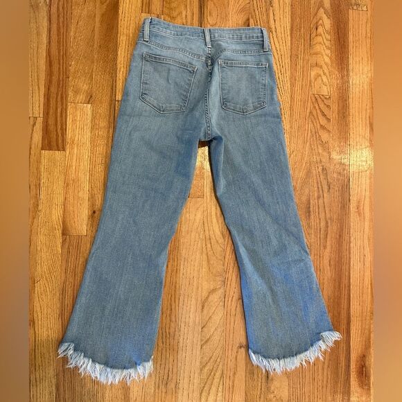 Just Black Denim Light Wash Blue Frayed Hem Jeans size Womens 27 - Picture 5 of 5